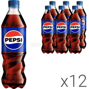 Pepsi-Cola, Упаковка 12 шт. х 0,5 л, Напій газований Пепсі, ПЕТ