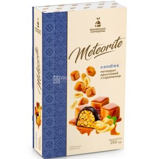 Волинські солодощі, 250 г, Конфеты Метеорит арахисовый с карамелью
