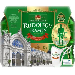 Rudolfuv Pramen, 0,5 л, Вода минеральная лечебная Рудольфув Прамен, газированная, ПЭТ