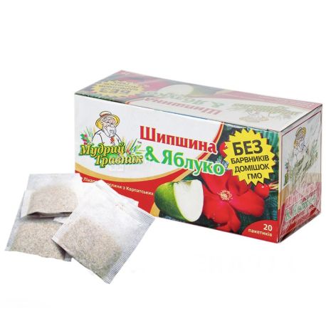 Wise Travnik, 20 pcs, herbal tea, Rosehip and Apple