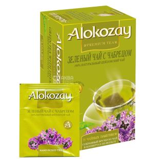 Alokozay, 25 пак, Чай зеленый Алокозай, с чабрецом