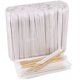 Clever, Wooden stirrer in individual packaging, 14 cm, 1000 pcs.