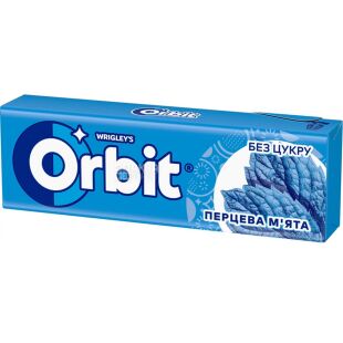 Orbit Peppermint, 14 г, Жевательная резинка без сахара Перечная мята, Орбит