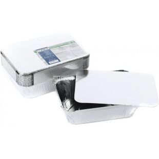 GoPack, 25 шт., Контейнер з фольги з кришкою, 123х96х33 мм, 255 мл