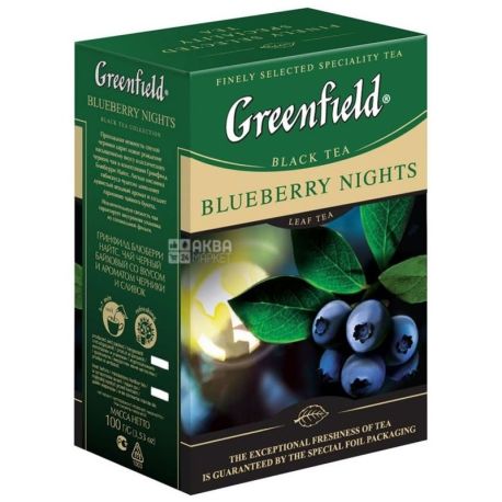 Greenfield, Blueberry Nights, 100 г, Чай Грінфілд, Блуберрі Найтс, чорний з чорницею