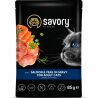 Savory, 85 г, Влажный корм для кошек Лосось с горошком в соусе, Сейвори