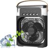 Clever Mini Cooling fan, Портативний вентилятор-зволожувач з LED підсвіткою та резервуаром для води, чорний