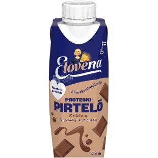 Elovena Chocolate protein shake, 250 мл, Протеиновый коктейль с шоколадом, без глютена, Эловена