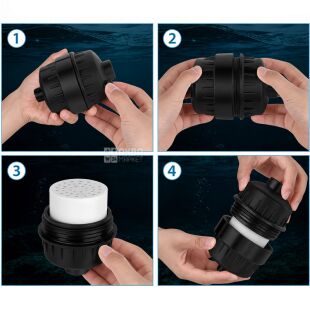 ViO SF-W3, Фільтр для душу універсальний, чорний матовий