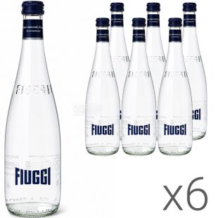 Fiuggi Sparkling, Упаковка 6 шт. х 1 л, Вода мінеральна, слабогазована, Ф’юджі, олігомінеральна, скло