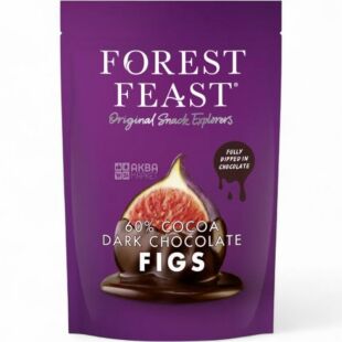 Forest Feast Dark Chocolate Figs, 140 г, Инжир в темном бельгийском шоколаде, Форест Фест