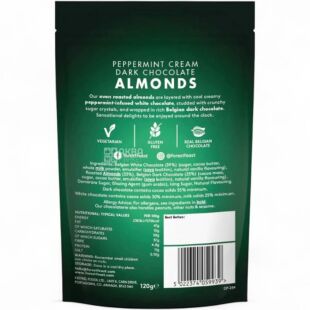 Forest Feast Peppermint Cream Almonds, 120 г, Миндаль с мятным кремом в темном шоколаде, Форест Фест