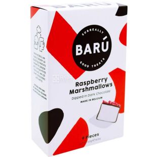 Baru Marshmallows, 120 г, Маршмелоу в черном шоколаде Малина, Бару