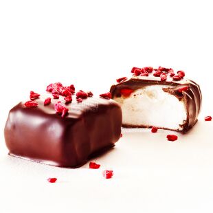 Baru Marshmallows, 120 г, Маршмелоу в черном шоколаде Малина, Бару