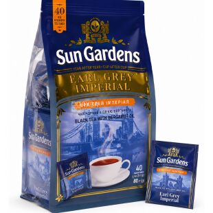 Sun Gardens Earl Grey, 40 шт. х 2 г, Чай чорний з бергамотом Ерл Грей Імперіал, Сан Гарденс