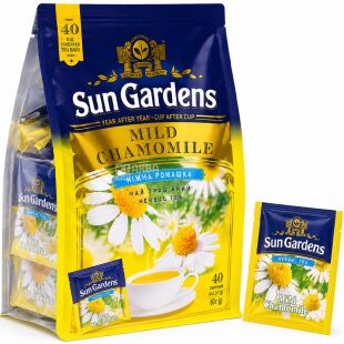 Sun Gardens Mild Chamomile, 40 шт. х 1,5 г, Чай травяной Нежная ромашка, Сан Гарденс