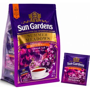 Sun Gardens Summer Meadows, 40 шт. х 1,7 г, Чай черный Летний луг, Сан Гарденс