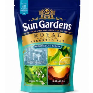 Sun Gardens Royal Assorted, 40 шт., Королівське асорті з 4-х видів чаю, Сан Гарденс