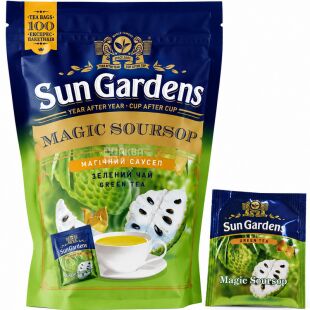 Sun Gardens Magic Soursop, 100 шт. х 1,5 г, Чай зелений Магічний Саусеп, Сан Гарденс