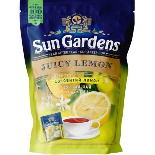 Sun Gardens Juicy Lemon, 100 шт. х 1,7 г, Чай чорний Соковитий лимон, Сан Гарденс