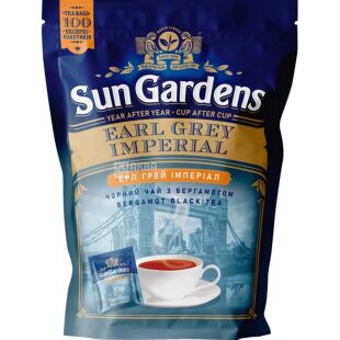 Sun Gardens Earl Grey, 100 шт. х 2 г, Чай чорний з бергамотом Ерл Грей Імперіал, Сан Гарденс