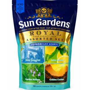 Sun Gardens Royal Assorted, 100 шт., Королівське асорті з 4-х видів чаю, Сан Гарденс