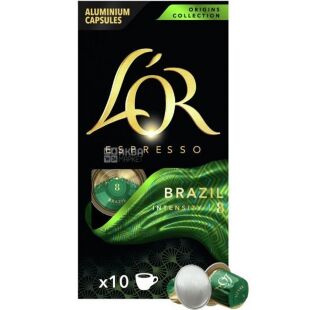  L'OR Espresso Barista Brazil 8, 10 шт., Кофе молотый в капсулах Бразил, арабика