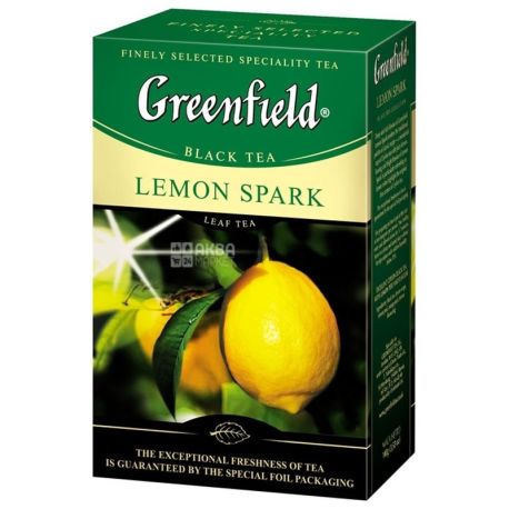 Greenfield, Lemon Spark, 100 г., Чай Гринфилд, Лемон Спак, черный с лимоном