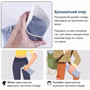 Emergency mini toilet, 700 мл, Дорожній портативний туалет-пісуар, універсальний, 132х270 мм
