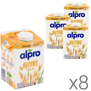 Alpro Avoine Yulaf, Упаковка 8 шт. х 500 мл, Овсяное молоко с кальцием Алпро Авуан Юлаф
