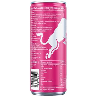 Red Bull The peach edition, Упаковка 24 шт. х 250 мл, Напиток энергетический газированный со вкусом белого персика, Ред Булл, ж/