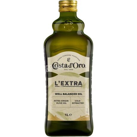 Costa d'Oro Extra Virgin, Оливковое масло, 1 л