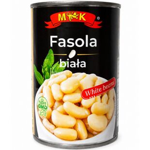 MK Fasola biała, 400 г, Квасоля біла консервована, ж/б
