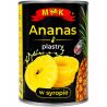 MK Ananas, 565 г, Ананас кольцами в сиропе, консервированный, ж/б