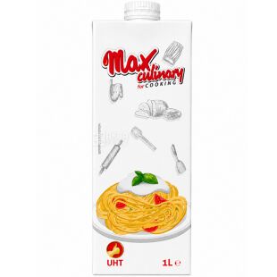 Max Culinary for cooking, 1 л, Вершки рослинні кулінарні, 20%