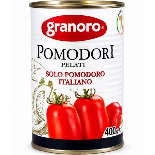 Granoro Pomodori Pelati, 400 г, Помідори Пелаті очищені цілі, Граноро, ж/б
