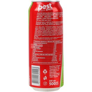 Best Shot Watermelon-Melon, 0,5 л, Напиток энергетический Арбуз-Дыня газированный Бест Шот, ж/б