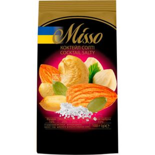 Misso Coctail Salty, 100 г, Асорті солоних горіхів, Міссо