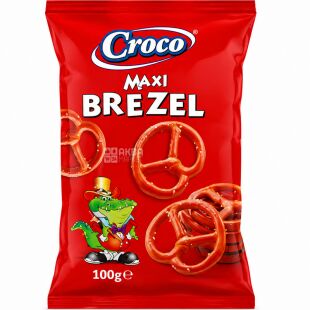 Croco Maxi Brezel, 100 г, Кренделі солоні хрусткі Брезель, Кроко