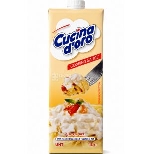 Cucina d'Oro Cooking Sauce, 1 л, Кулинарные сливки растительные, без глютена, Кучина Доро