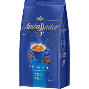 Ambassador Premium, 1 кг, Кава в зернах 100% Арабіка, Амбасадор Преміум