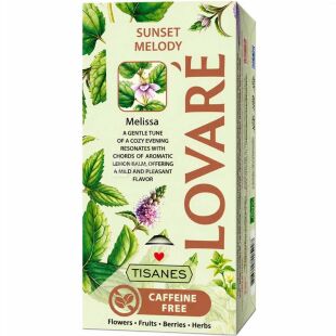 Lovare Tisanes Sunset Melody, 24 шт. х 1,3 г, Трав'яний чай з листя меліси, Ловаре Мелодія заходу сонця