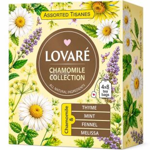 Lovare Assorted Tisanes Chamomile collection, 4 вида х 8 шт., Набор травяного чая, Ловаре Ромашковая коллекция