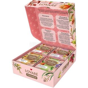 Lovare Assorted Tisanes Rooibos collection, 4 види х 8 шт., Набір трав’яного чаю, Ловаре Колекція ройбуша