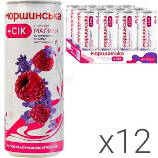 Моршинская, Упаковка 12 шт. х 330 мл, Напиток безалкогольный сокосодержащий негазированный со вкусом малины и экстрактом лаванды