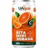 UAQUA, 250 мл, Вода вітамізована зі смаком апельсина, слабогазована, ЮАКВА БАД, ж/б 