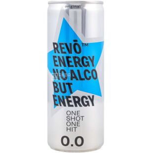 Revo Energy Original, 0.25 л, Напій енергетичний безалкогольний, Рево Енерджі