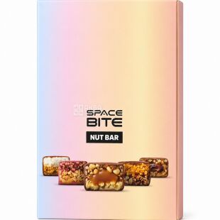 Space Bite Nut Bar, 10 шт. х 40 г, Батончики горіхові з сухофруктами Мікс смаків, Спейс Біт