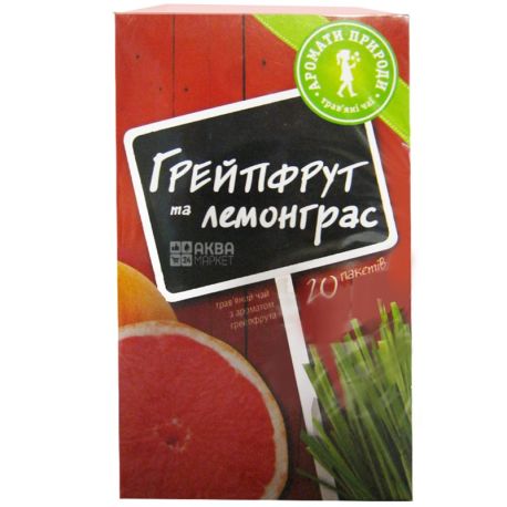 Aromas of Nature, 20 pcs., Herbal tea, Grapefruit and Lemongrass