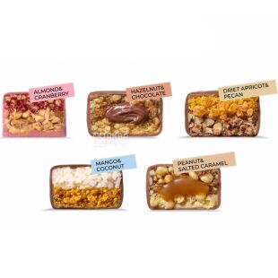 Space Bite Nut Bar, 10 шт. х 40 г, Батончики горіхові з сухофруктами Мікс смаків, Спейс Біт